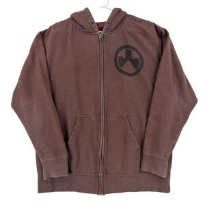 Magpul Hoodie Mens XL Brown Full Zip Fleece‎ Logo Graphic Sweatshirt Casual